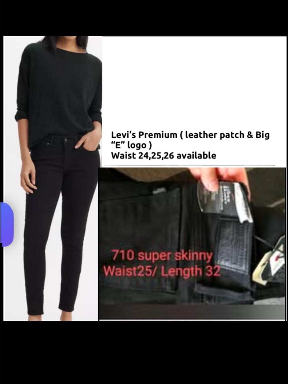 2 for $80. BNWT Premium LEVI'S jeans 710 (leather patch & LEVI’S with big “E”)